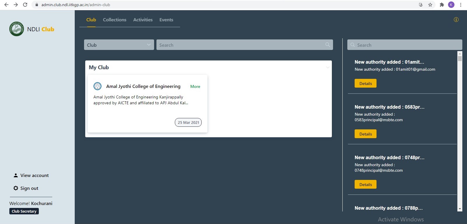 NDLI Club Event at AJCE